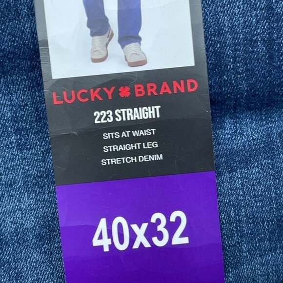 Lucky Brand 223 Straight Jeans Mens 40x32 Stretch Denim Light Blue New a0138 - Picture 3 of 6